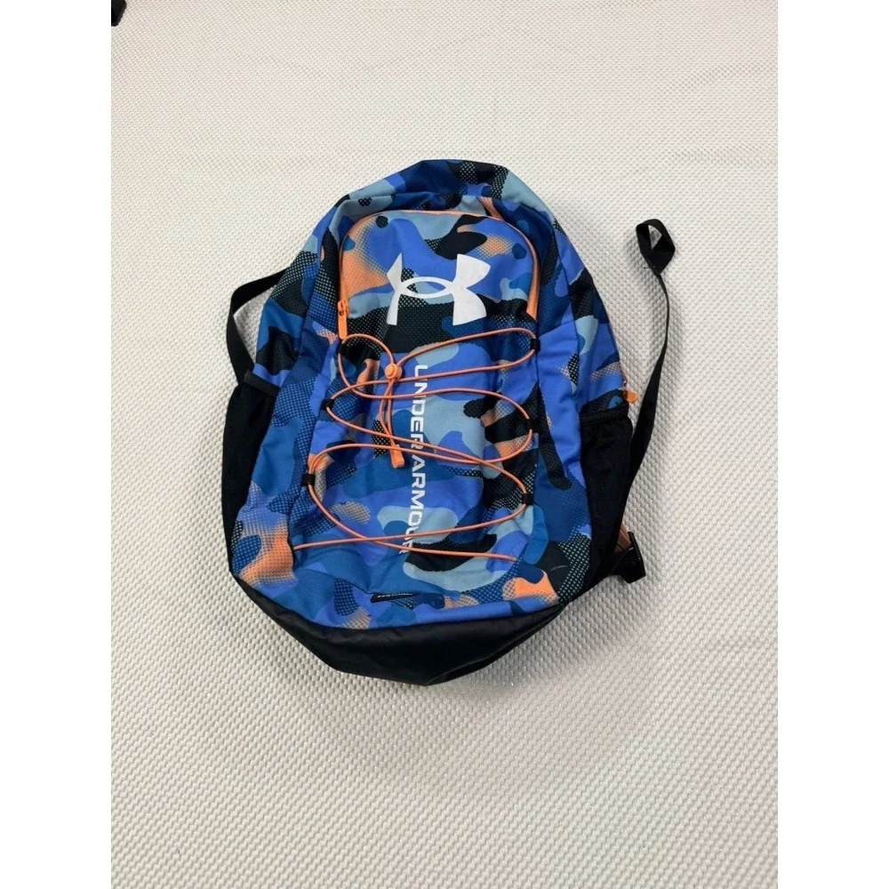 Under Armour Hustle Sport Backpack Blue/Orange Camo